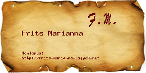 Frits Marianna névjegykártya